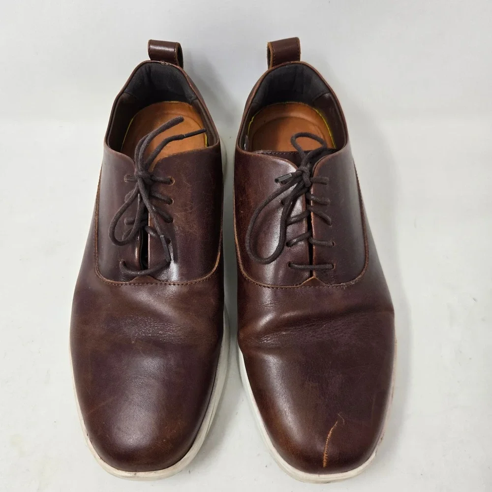Wolf & Shepherd Crossover Oxford Brown Leather Hybrid Dress Sneakers Mens 7.5 M